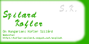szilard kofler business card